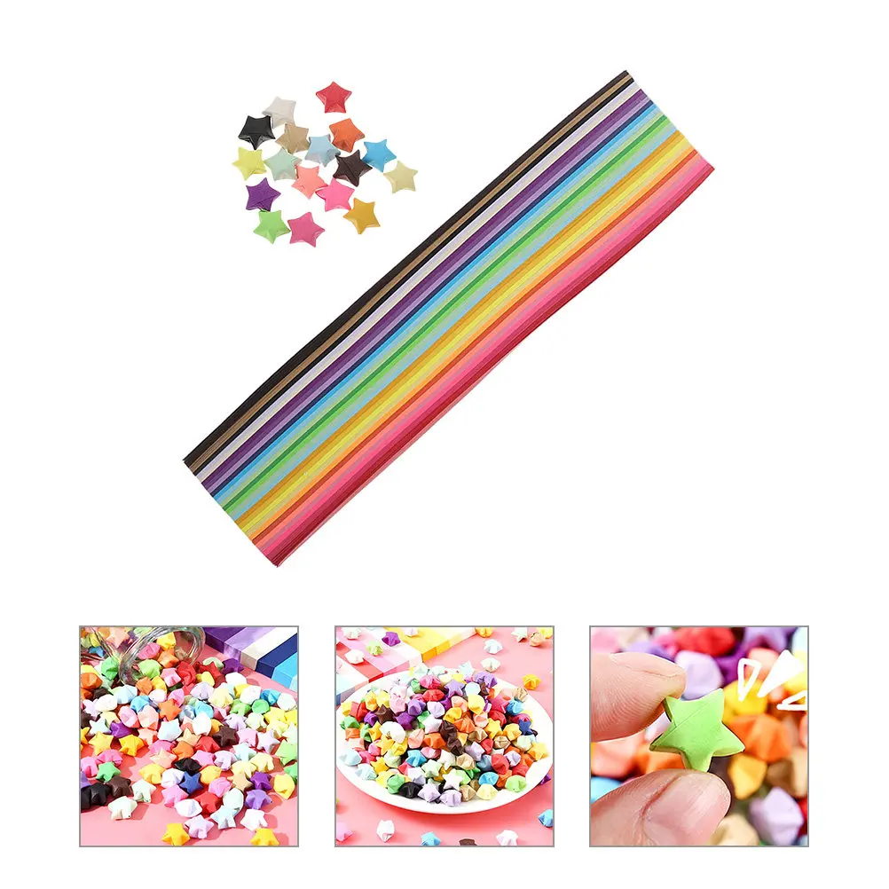 

540Pcs Star Origami Paper Strips Colored Decorative Paper Strips for DIY Handmade Stars Holiday Craft Supplies