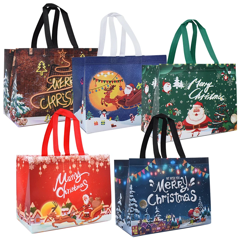 Christmas Gift Bag Santa Claus Snowman Candy Gift Packaging Bag 2024 Merry Christmas Party Home Decor Navidad Noel 2025 New Year