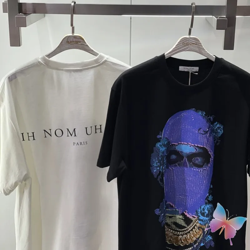 

Purple Knitted Masked Flower Arrangement Portrait Print IH NOM UH NIT Tshirts Street Cotton Round Neck Short Sleeve Men Women