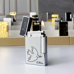 New commemorative edition single and double flame luxury lighter Ping Sound natural paint cigarette smoking butane lighter 18138