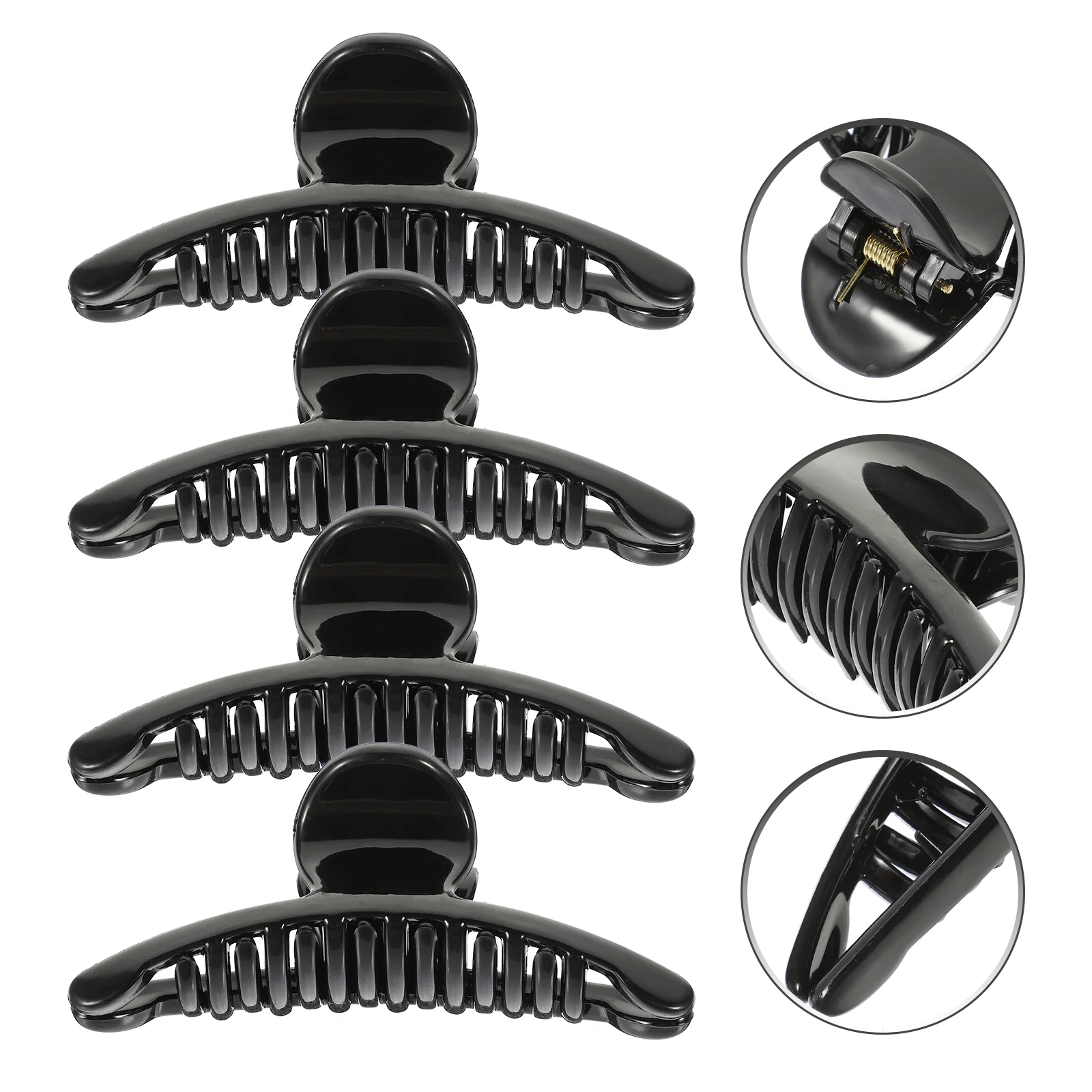 4 pçs feminino plástico grande clipe de cabelo garras mandíbula hairgrip para mulheres e meninas (preto) garra clipes de cabelo garra braçadeira