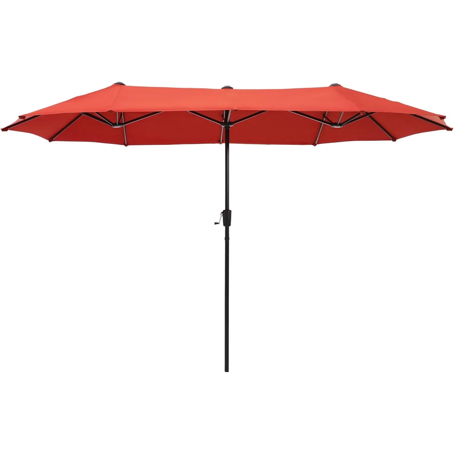 

HERA'S PALACE 13 Ft Rectangle Patio Pool Deck Garden Large Umbrella with Crank Powerful UV Protective Table Outdoor Orange Red