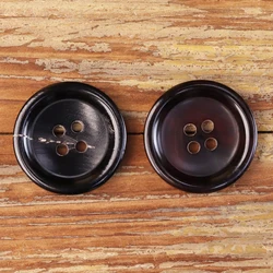 6pcs Classic Black Horn Button for Formal Suit Jacket Blazer Genuine Buttons for Clothing Sewing Supplies 15mm-30mm