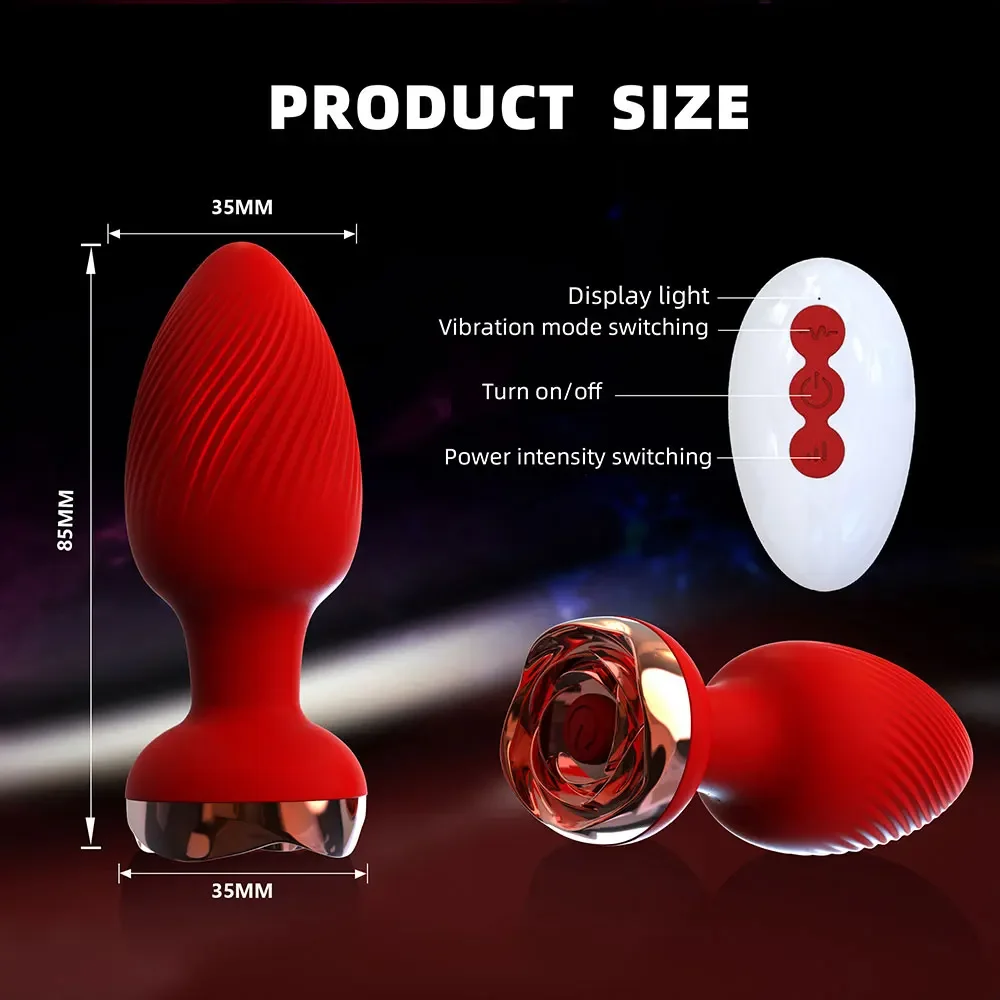 Rose Anal Vibrator For Women Dildo Butt Plug G spot Stimulator Wearable Vibrator For Men Prostate Massager Anal Beads Adult Toys