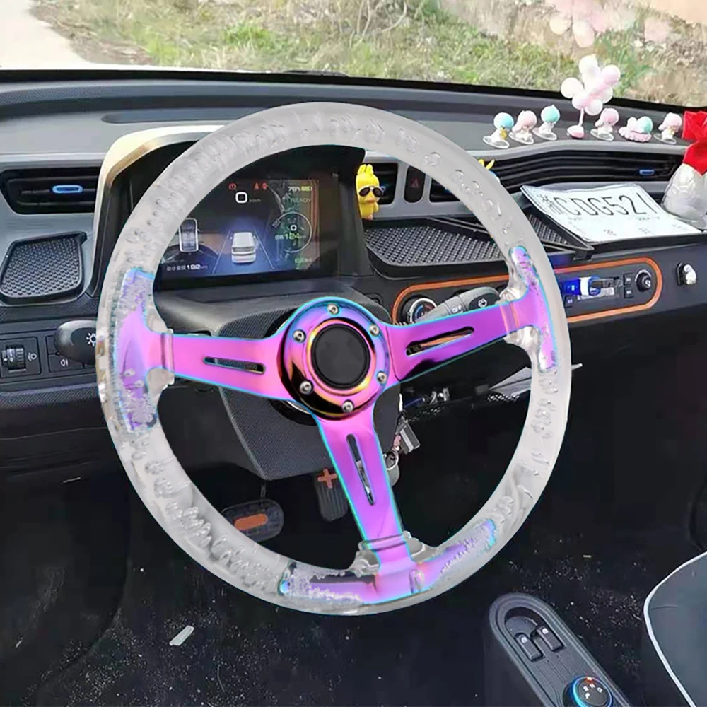 Acrylic Universal Transparent Steering Wheel 350mm 13inch Racing Steering Wheel