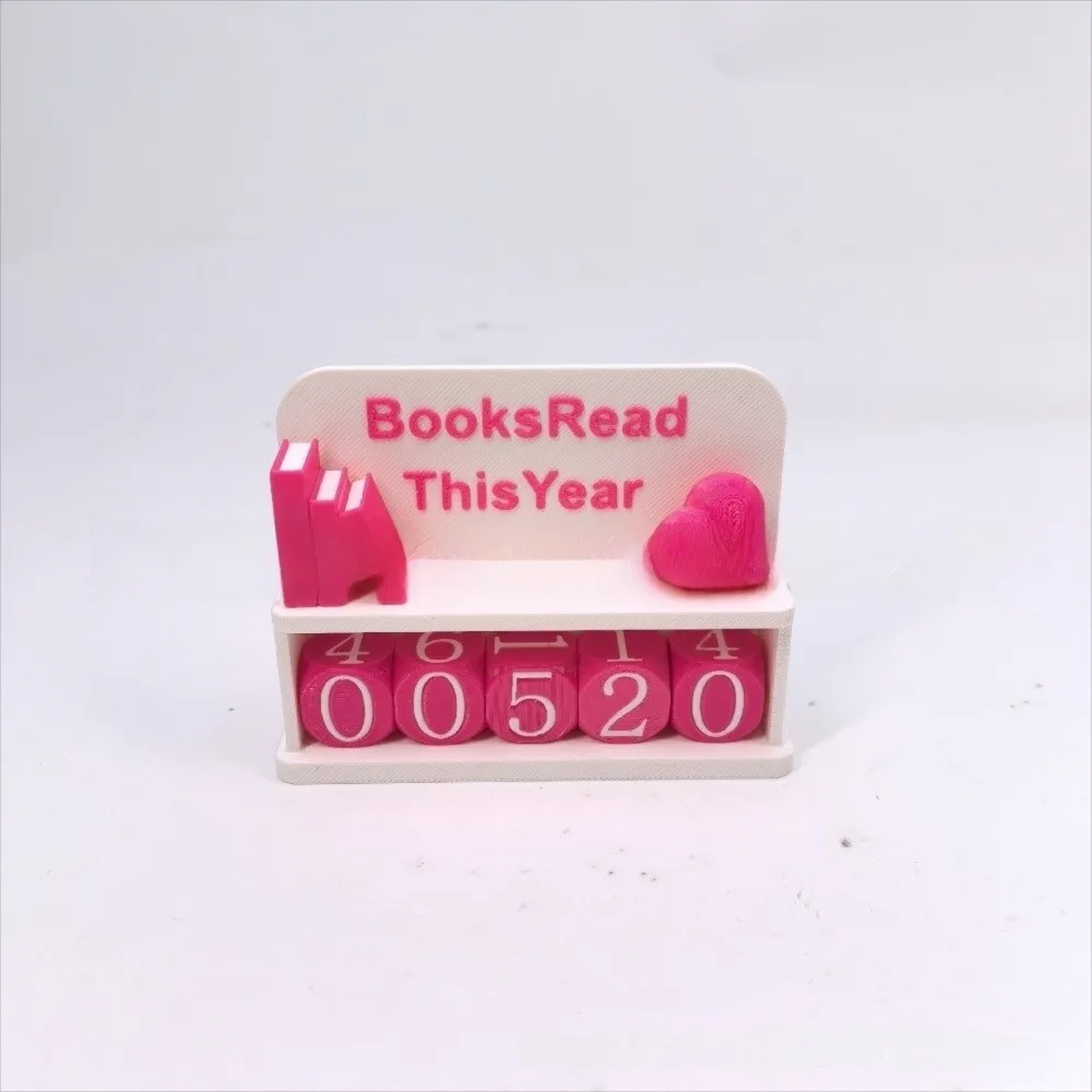 3D Printed 3D Book Read Counter Books Read This Year Sign Book Lover Sign Book Tracker Creative Manual Counter Bookshelf Decor