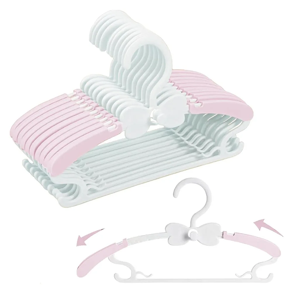 Adjustable Bow-Design Children's Hanger – Stackable and Telescopic (5-Level Adjustment, 11–14.5 Inches); Suitable for Ages 0–18