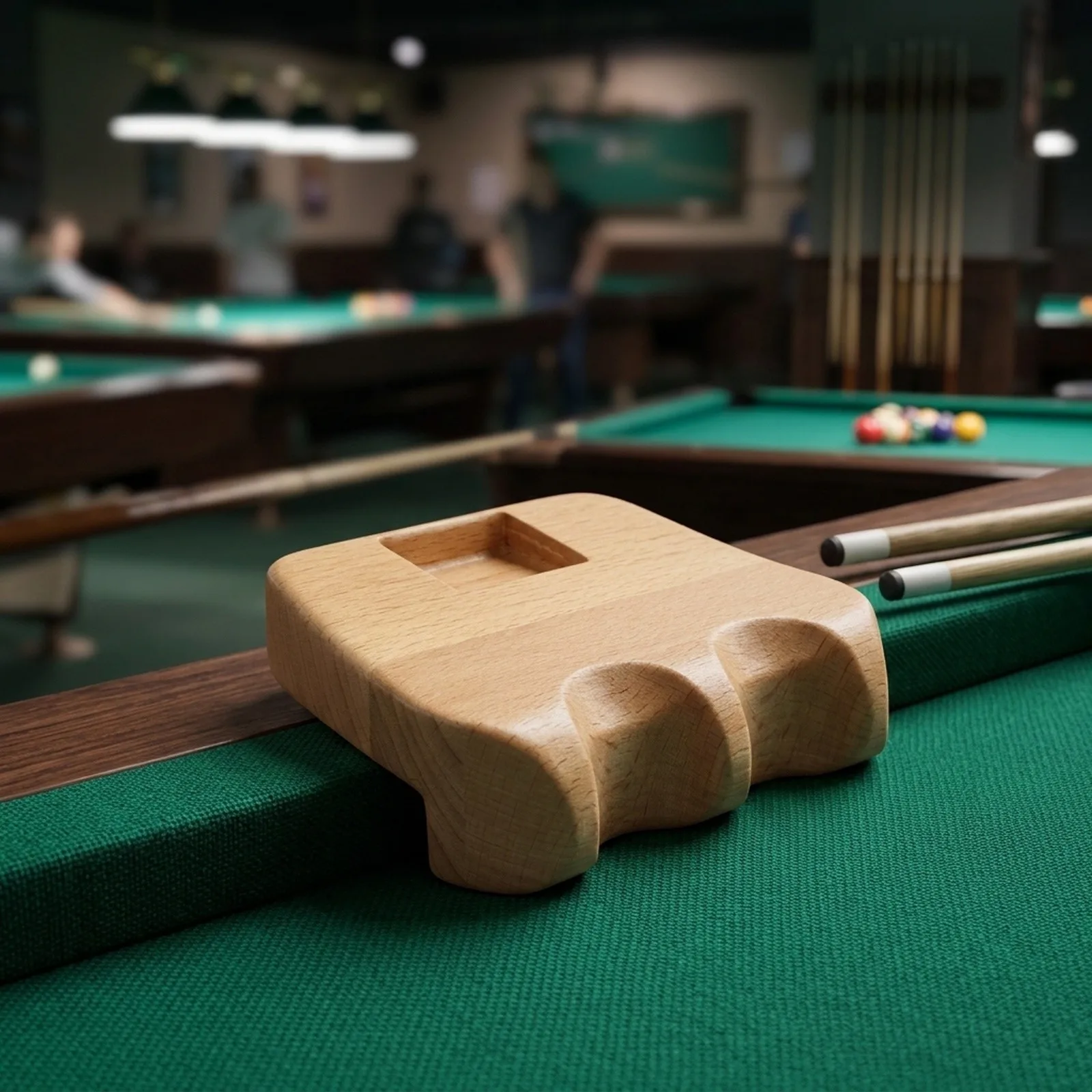 For Billiards Hall Yellow Billiard Cue Rack Solid Wood Construction Compact For Tight Spaces For Standard Cue Heads