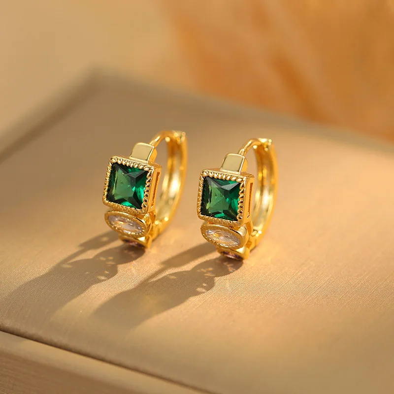 أقراط للسيدات بإبرة فضية S925 وطلاء كهربائي عيار 18 قيراط، مجوهرات فاخرة بسيطة وخفيفة