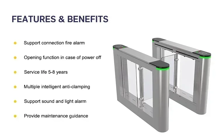 pedestrian speed gate barrier electronic access control turnstile