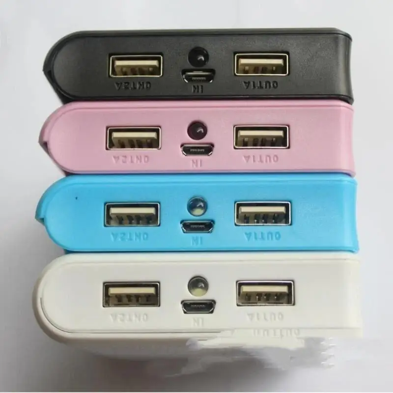 4 Slot 18650 Power Bank Battery Box Holder Portable Dual USB Type C Charge Shell For 18650 Battery Case
