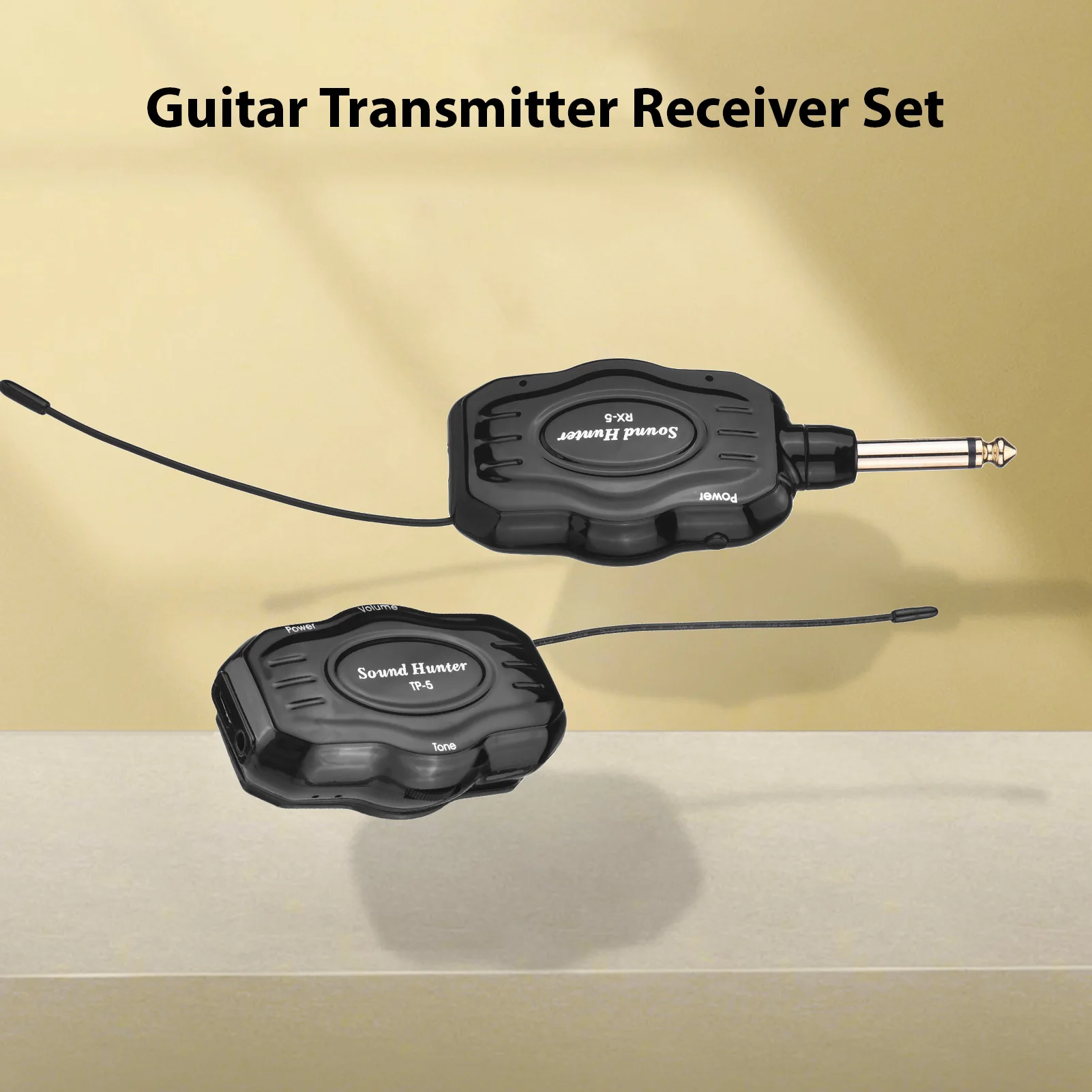 

Sound Hunter Wireless Guitar System UHF Transmission Guitar Transmitter Receiver Set Adhesive Style Transmitter for Guitar Bass