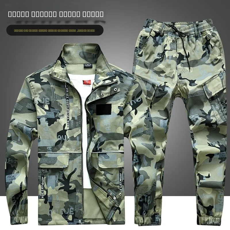 

Мужская камуфляжная рабочая куртка из чистого хлопка, весенне-осенняя, утолщенная, прочная, с множеством карманов, повседневная, модная, дышащая верхняя одежда