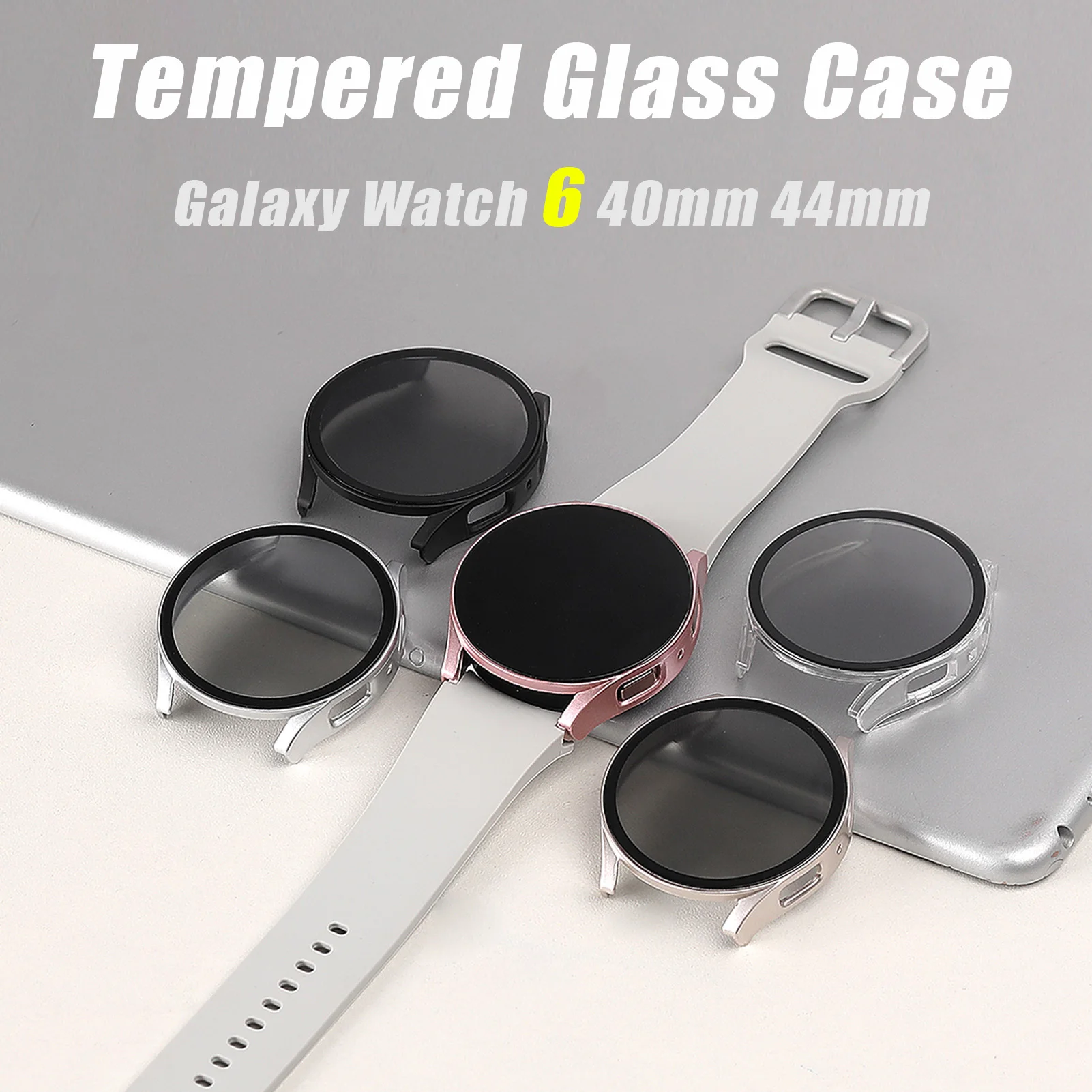 

Tempered Glass+Privacy case for Samsung Galaxy watch 6 44mm 40mm PC Anti-Spy Shockproof Overall Protective Cover galaxy watch 6