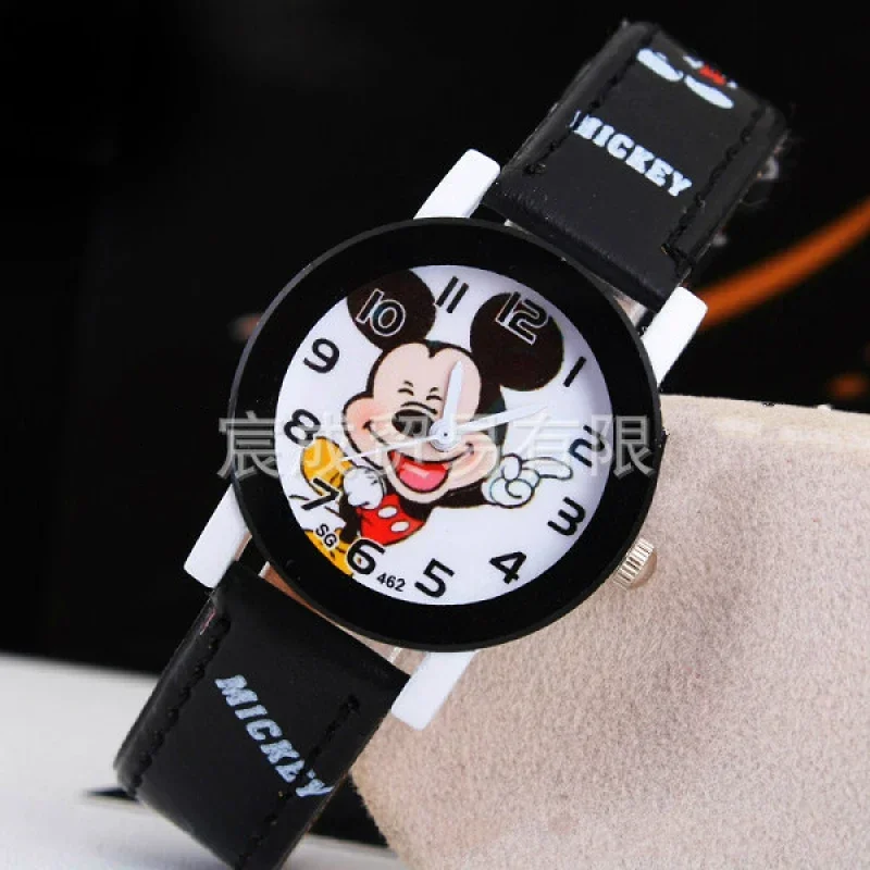 Luxus Kinder Uhr Cartoon Mickey Mode Quarzuhr Mädchen Armbanduhr Frauen Lederband Uhren Junge Männer Uhr Relogio feminino