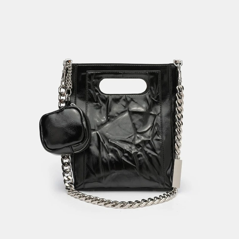 European Minimalist Neutral Style PU Leather Hand-held Tote Bag, Casual and Versatile Single-shoulder Crossbody Mom and Girl Bag