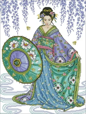 DW-Oriental Woman Under The Cherry Tree Counted Cross Stitch 11CT 14CT 18CT Cross Stitch Kits Embroidery Needlework Sets