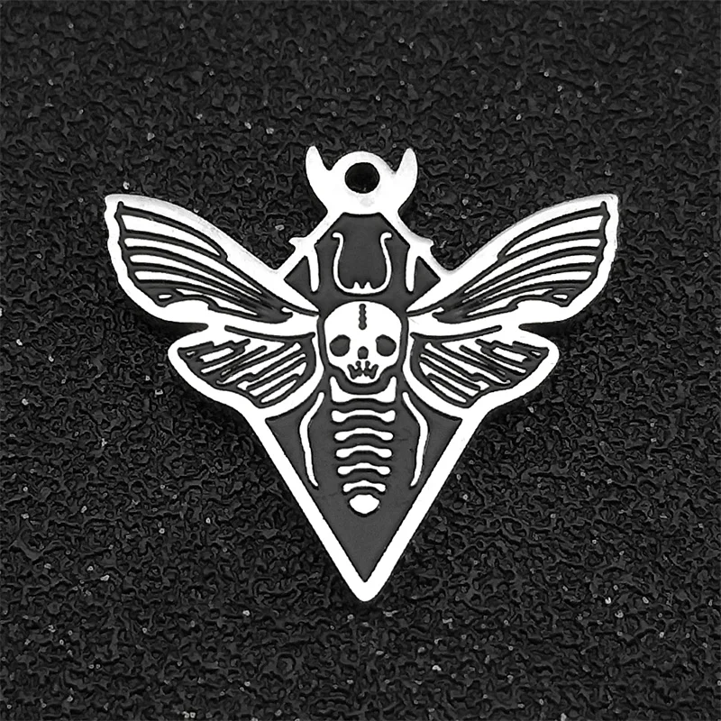 5PCS Retro Gothic Skull Death Head Moth Pendant Metal Brooch Badge for Men Women Hip Hop Rock Party Motorcycle Ride Gift1811-3