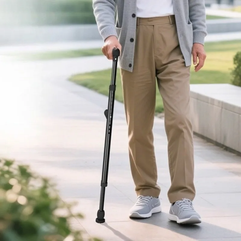 

Non-Slip Thicken Walking Stick with Elbow Support Lightweight Telescopic Medical Crutches Adjustable Forearm Crutches for Adults