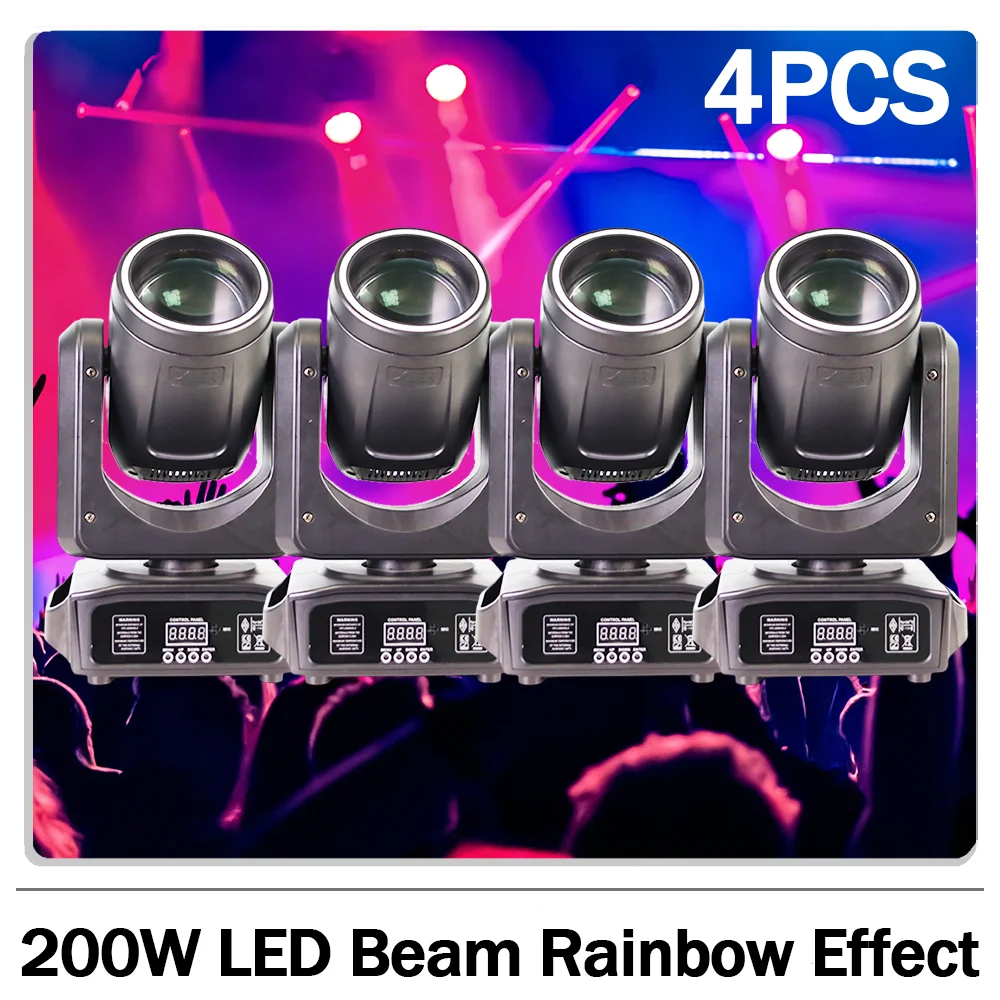 

200W LED Beam Spot 18 Prisms Rotate Pattern With Rainbow Effect SMD RGB Ring Moving Head Stage Lighting For Dj Club Home Party