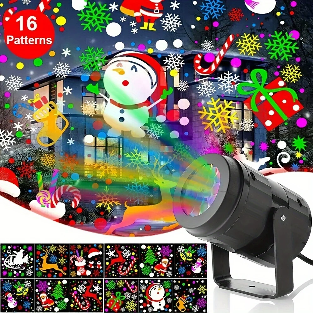 Christmas Projector Fairy Light USB Power Xmas Snowflake Dynamic Projection Lamp for New Year Party Bedroom Festival Home Decor