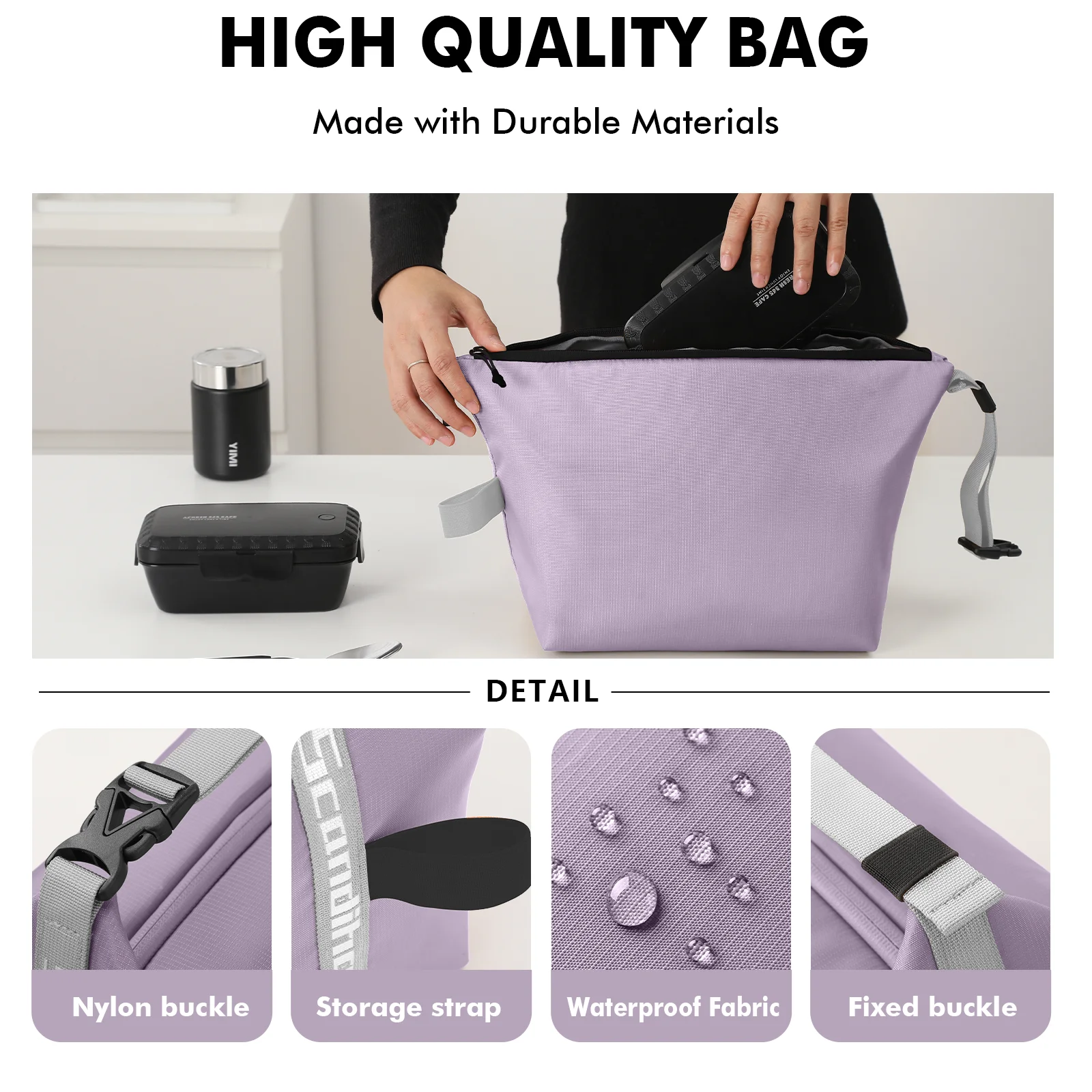 Portable Lunch Bag Woman Insulated Thermal Lunch Box Cooler Handbag Food Bag Carrier For Office School Travel Picnic