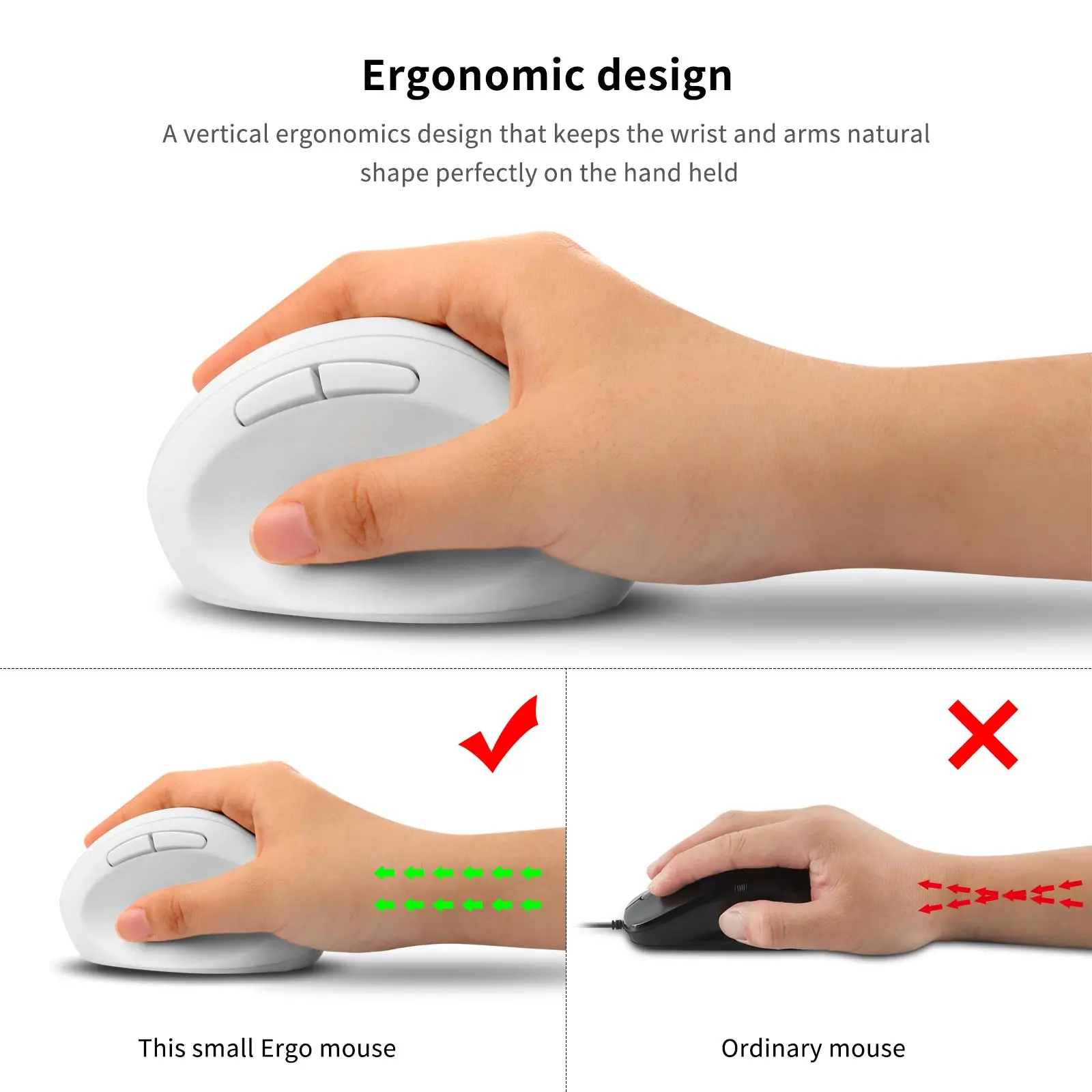 Szikratávirát Függőléges Egér rechagreable ergonomic Egészséges Design Játék Számítógépes Hivatali székhely haza mause USB Optikai Egér számára gamer