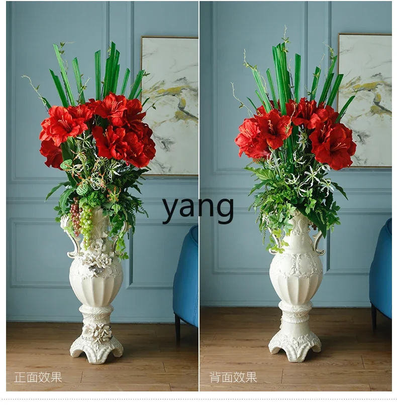 Yjq villa fake flower simulation living room lobby floor-to-ceiling large bouquet of large decorative flower ornaments