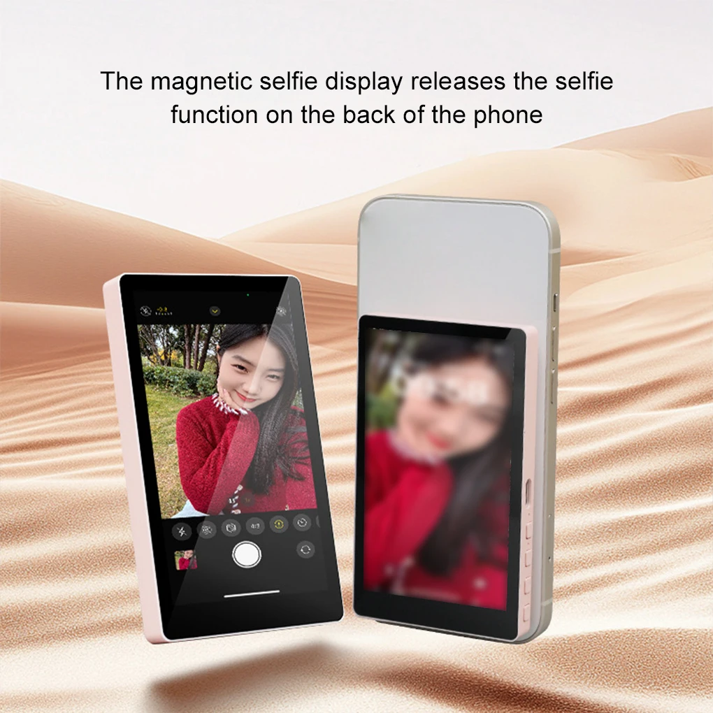 

Wireless Mobile Phone Selfie Magnetic Screen Projector Smartphone Rear Selfie Split Screen Monitor Outdoor Selfie Assistant Tool