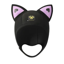 Neoprene Diving Hood muta cappuccio cappuccio alto elastico addensare impermeabile orecchie di gatto cappello da immersione muta cappuccio orecchie di gatto con cinturini per il mento