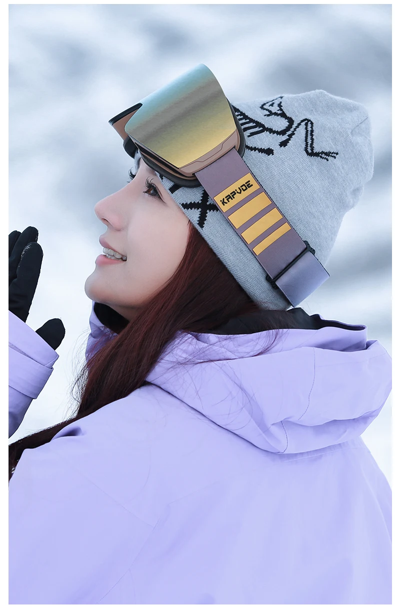 Kapvoe Neue Outdoor Photochromatische Skibrille mit Anti-Beschlag-Gläsern, UV400-Schutz, Skibrille für Männer und Frauen, Schnee-Sonnenbrille, Sportbrille – Detail 12