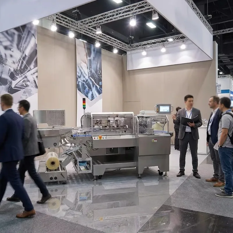 Horizontal Automatic Multifunction Wrapping Labeling Machine 900mm Film Width Food Pouch Custom