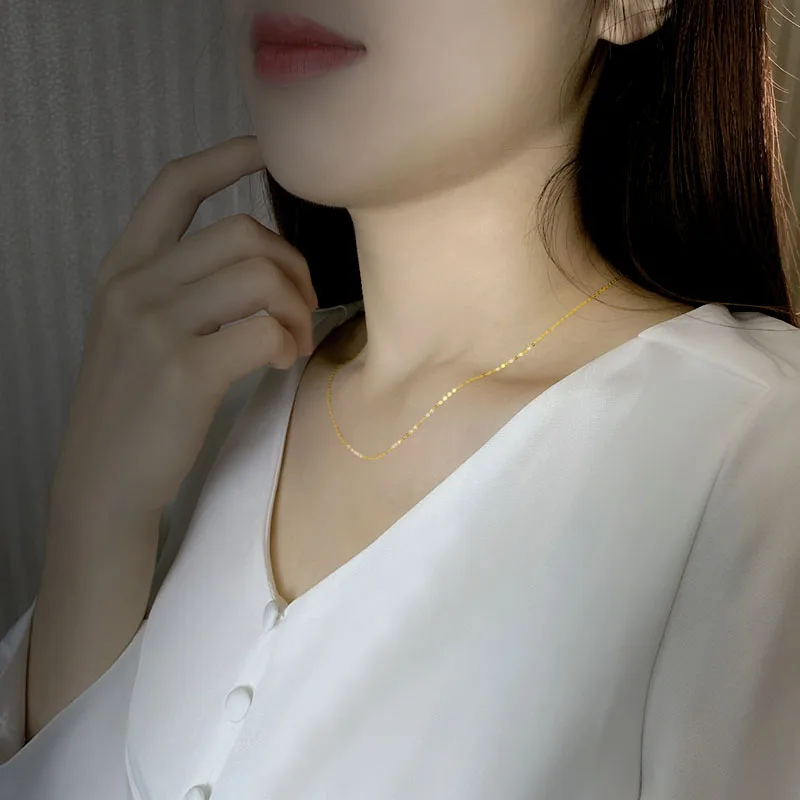 NYMPH ريال 18K الذهب الأصفر شوبان سلسلة قلادة Au750 غرامة مجوهرات الزفاف للإناث هدية الزفاف X269 22-9-14 #4