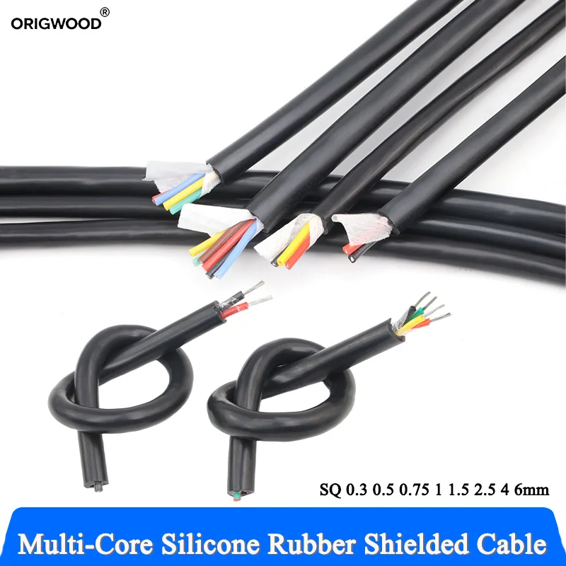 1~10M  sq 0.3 0.5 0.75 1 1.5 2.5 4 6mm Soft Silicone Rubber Cable Flexible Multi-Core Insulated Copper High Temperature Wire