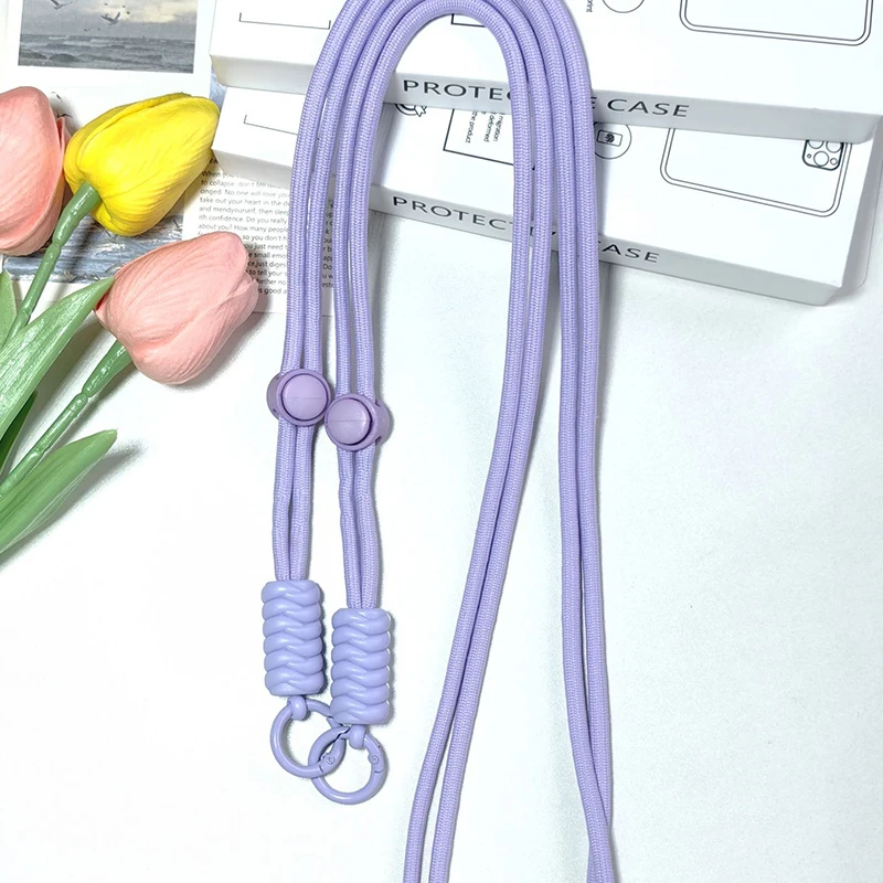สายคล้อง Tali bahu แบบห่วงโซ่พวงกุญแจปรับได้พร้อมสายคล้องสำหรับเปลี่ยนอุปกรณ์เสริมโทรศัพท์มือถือ