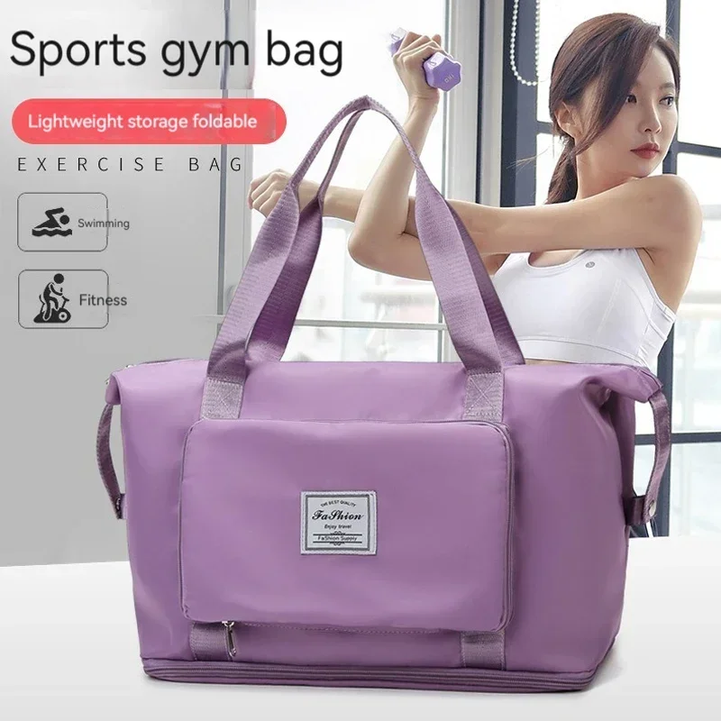 Large Capacity Folding Travel Bags for Women Gym Yoga Storage Shoulder Bag Men Waterproof Luggage Handbag Travel Duffle Bag