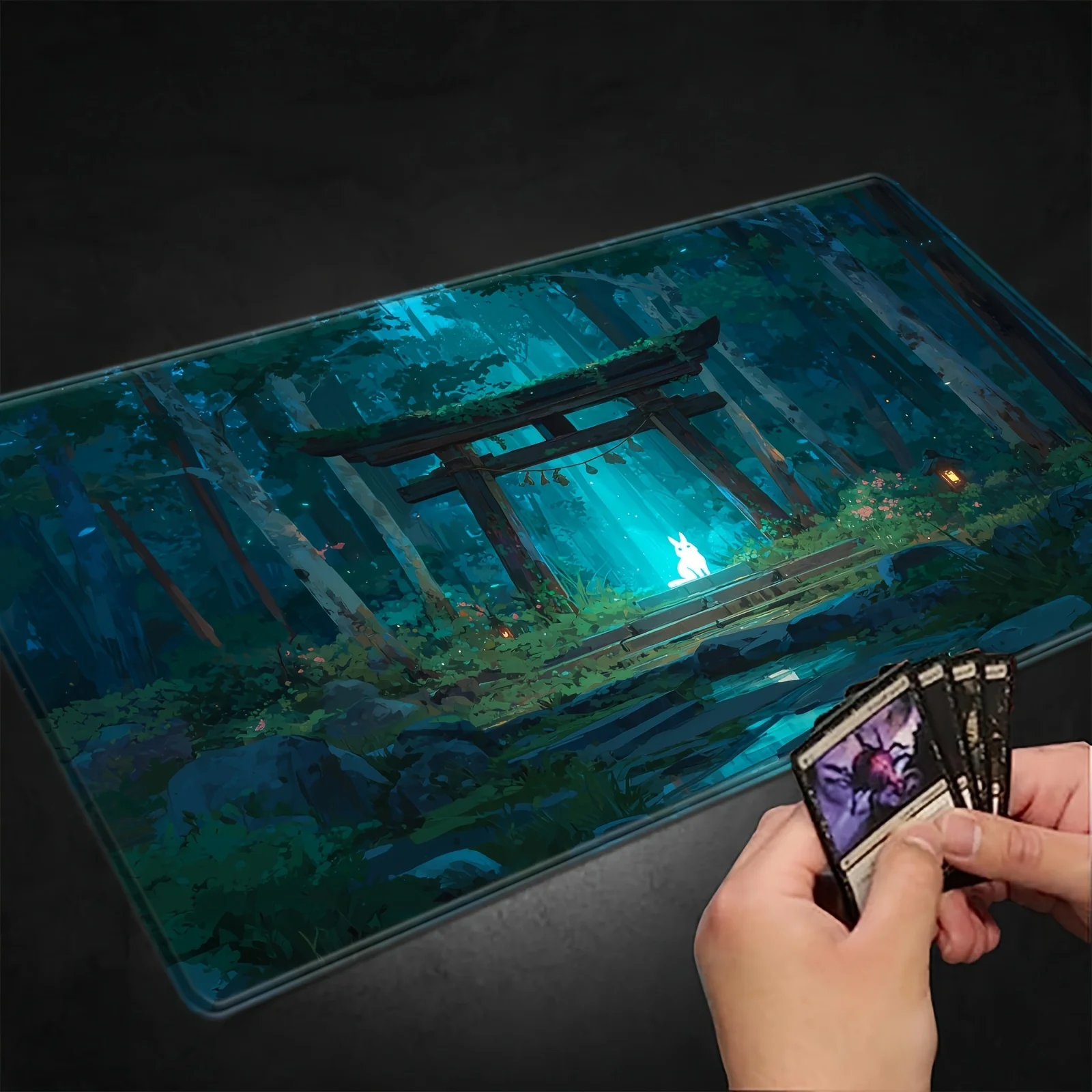 

Enchanted Forest Magic Party Game Mat Durable Rubber for MTG&TCG Games 35X60cm Mouse Pad Offices Desk Mats Friendly Design