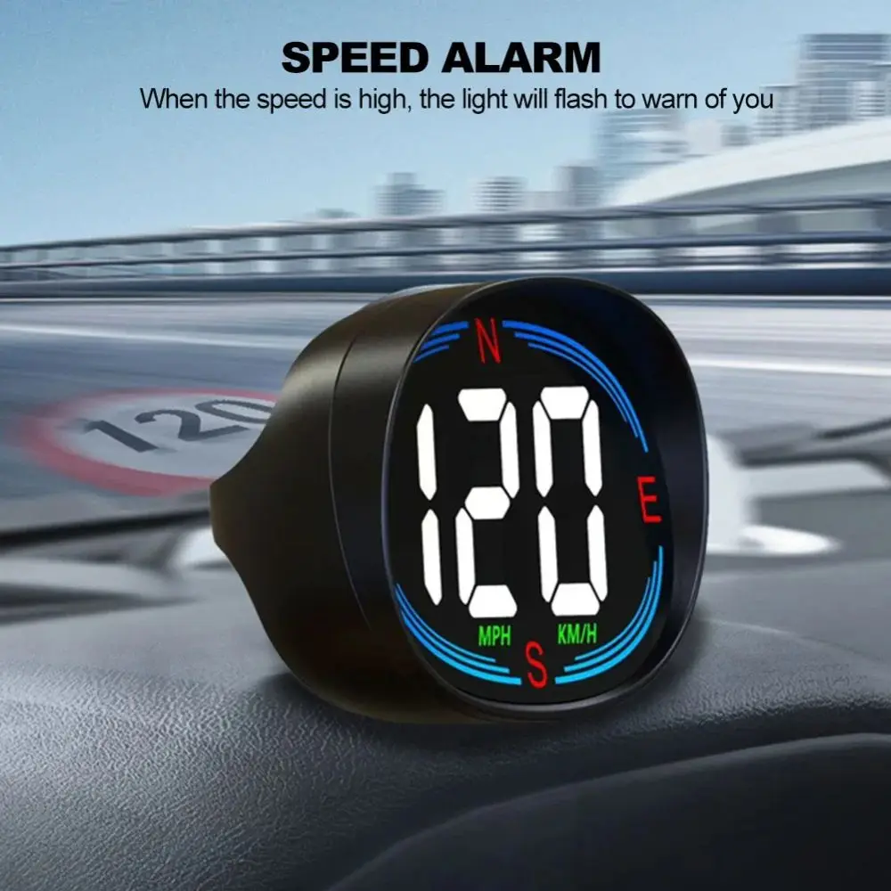 

Plug&Play GPS HUD Car Head Up Display Overspeed Alarm Compass Car Digital Speedometer Atmosphere Light Universal