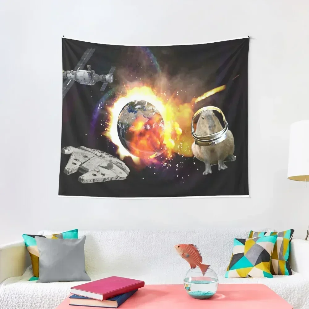

astronaut capybara in space Tapestry On The Wall Room Decor Home Decoration Accessories Tapestry