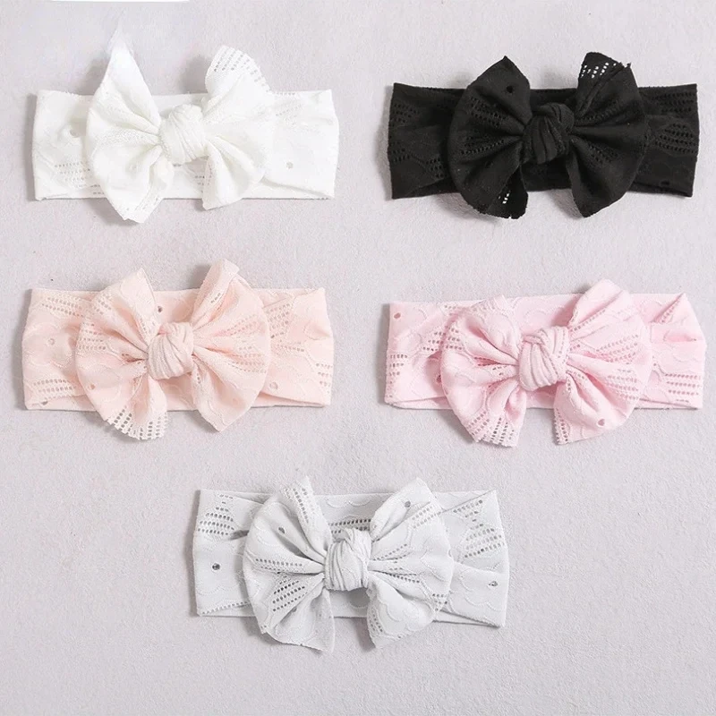 Knit Toddler Baby Headbands Rib Big Bow Elastic Soft Girls Headwear for Infant Kids Hair Accessories