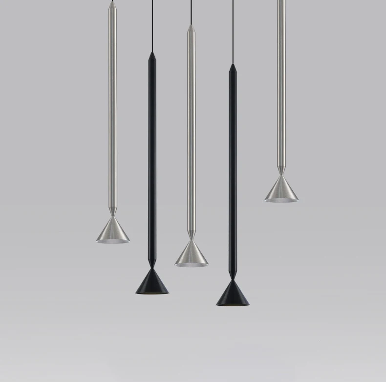 Black Silver Aluminum Wire Length Pendant Lights