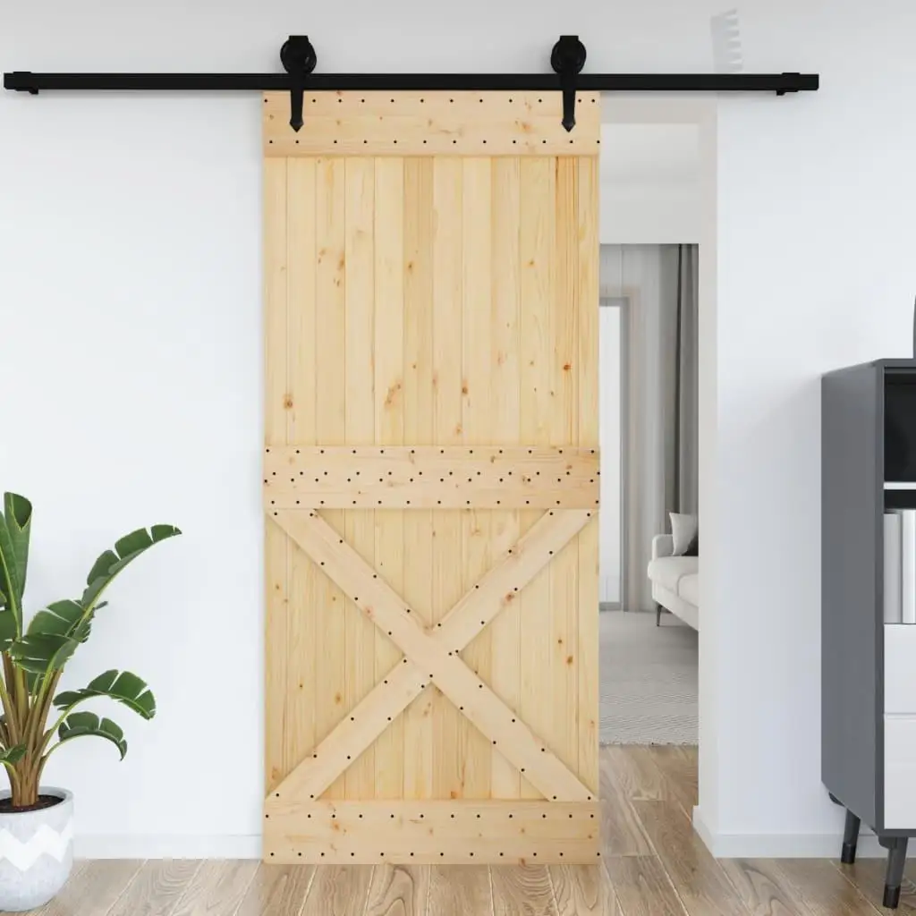 Solid Pine Door NARVIK 39.4x82.7 Inch - Durable & Stylish Wooden Entryway Solution