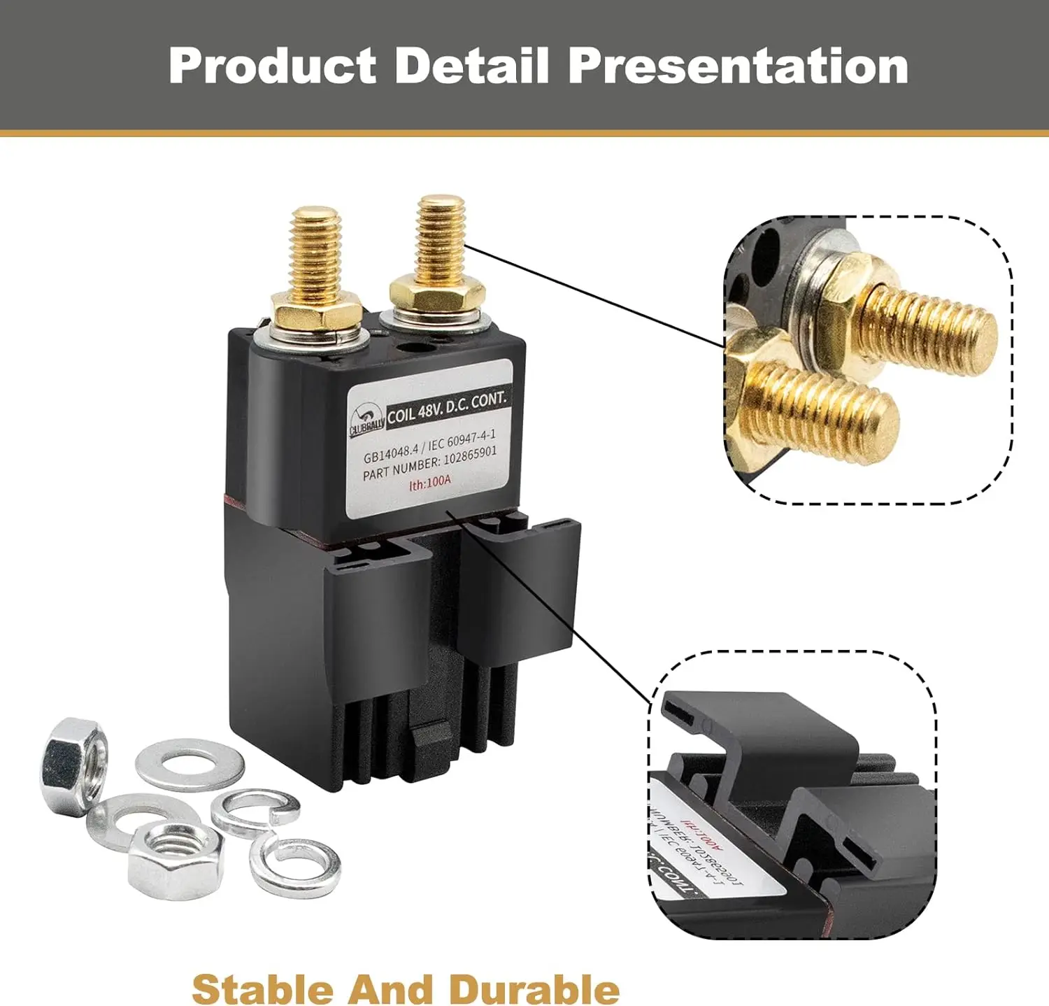 48V solenoid valve compatible with sliding mounting bracket solenoid valve suitable for golf cart 102865901