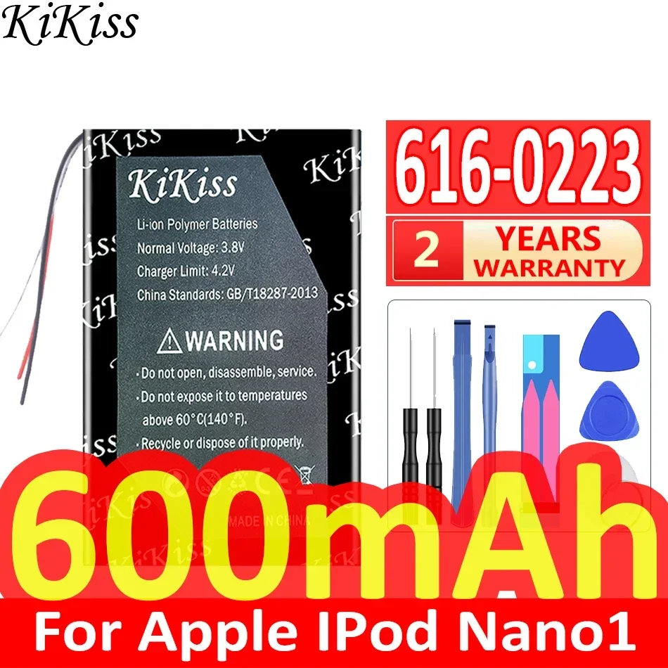 

Новый аккумулятор KiKiss на 600 мАч 616-0223 616-0224 для Apple IPod Nano1 Nano 1-го поколения 1 Gen Nano 1 A1137 4 ГБ 2 ГБ 1 ГБ Bateria