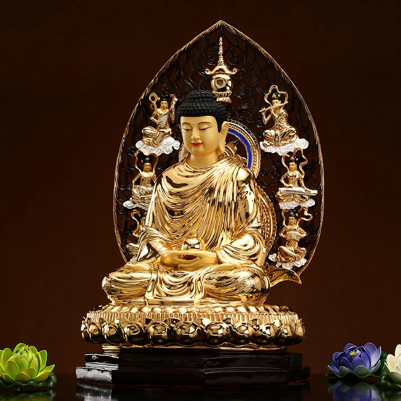 57CM large Buddhism TOP figure COPPER gold plating Shakyamuni buddha Asia HOME Shrine Protection Prosperity FENG SHUI statue