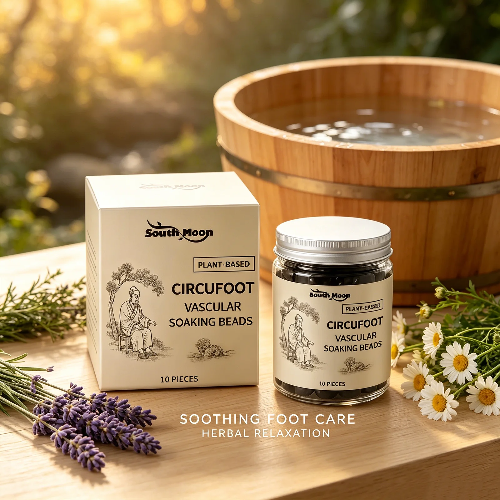 

South Moon Circufoot Vascular Soaking Beads Plant-Based Quick-Dissolving Fatigue-Relieving Soothing Relaxing Foot Bath Beads