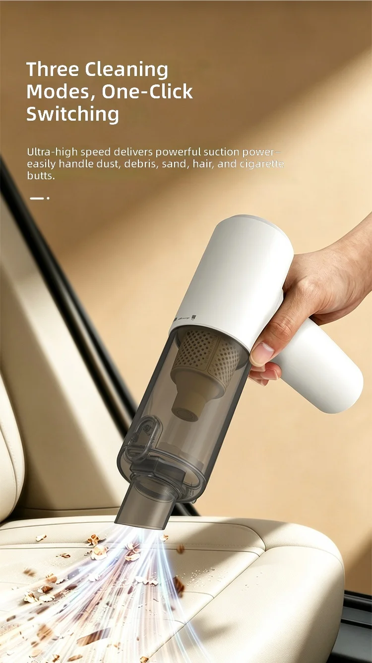 Cordless Handheld Vacuum Cleaner, 120W 20kPa High Power, Rechargeable Lightweight Mini Vacuum with HEPA Filter for Car