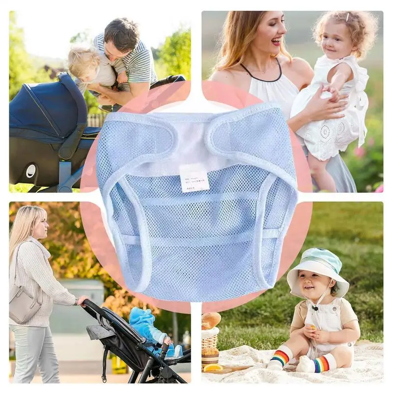 أغطية حفاضات من القماش، غطاء شبكي خفيف الوزن وجيد التهوية للبشرة الحساسة طوال الليل، السفر الفتيات الفتيان السراويل تسرب