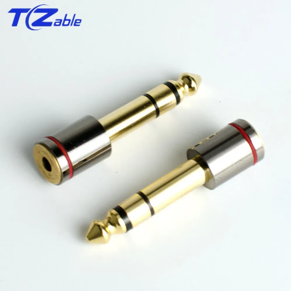 Hifi 6.35 Headphones Jack 6.5mm Male To 3.5mm Female Audio Adapter Gold Plated  Stereo Microphone Earphone Audio Connector