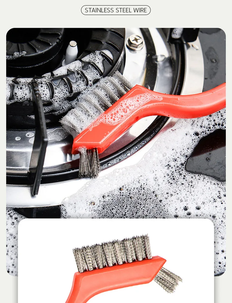 7 Zoll Edelstahlbürste, Messing-Reinigungsbürste, Polier- und Rostentferner, Metall-Drahtbürste, Reinigungswerkzeug, 3-teiliges Familien-Set – Detail 2
